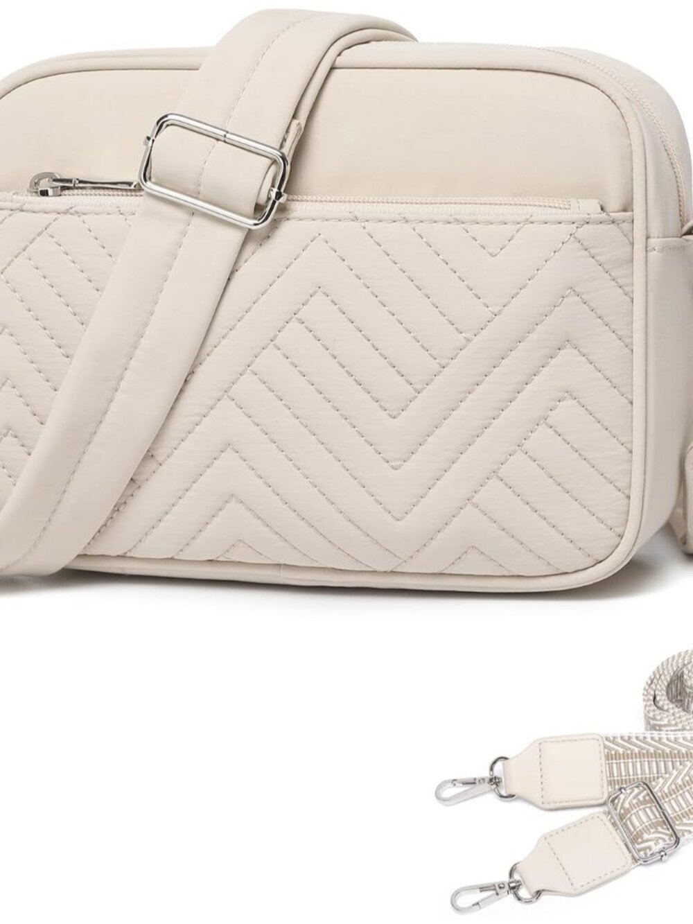 Small Crossbody Bag for Women, Quilted Puffer Purse with Guitar Strap Lightweigh